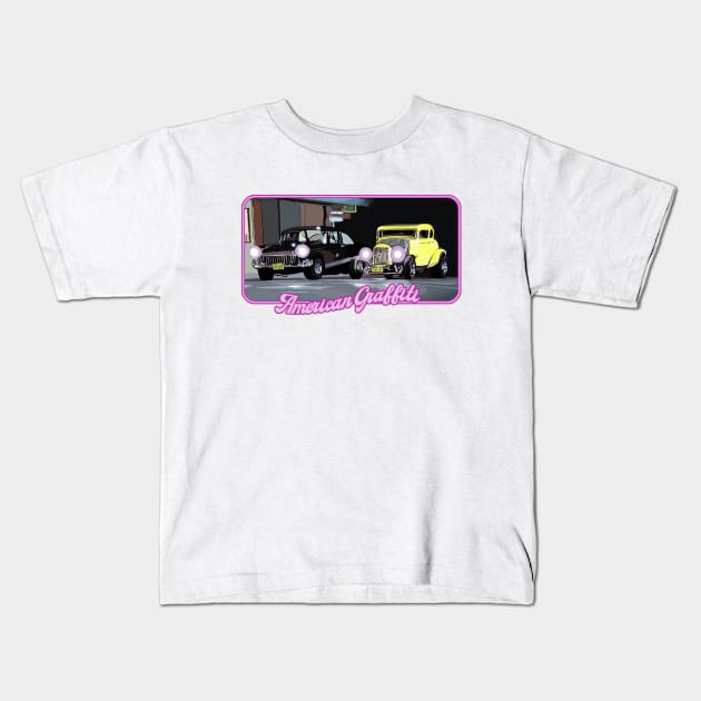 American Graffiti- Milner vs. Falfa Kids T-Shirt by FanboyMuseum